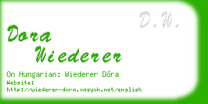 dora wiederer business card